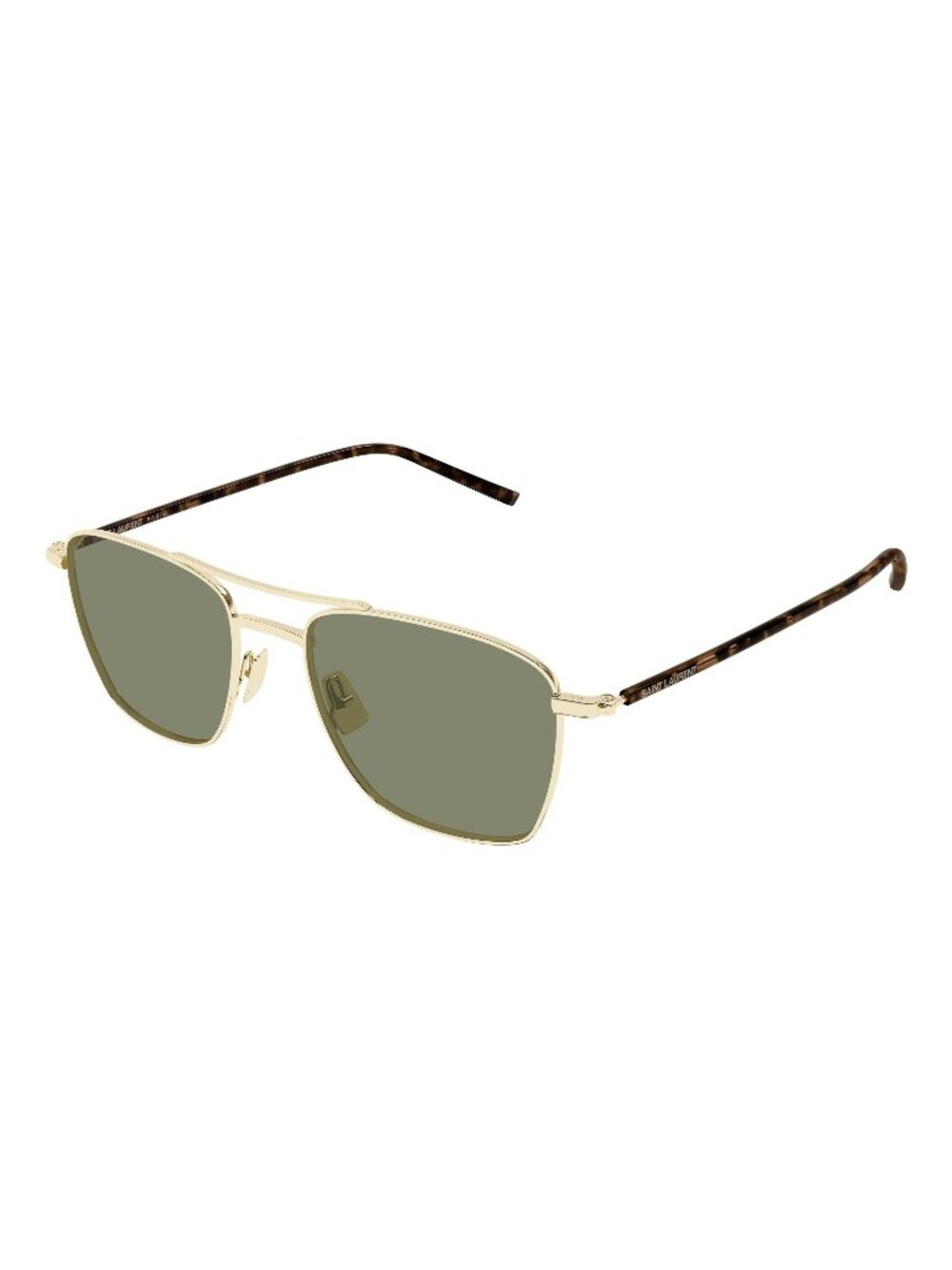 New Saint Laurent Unisex Sunglasses Gold Green Lens Metal Frame SL 866 003 53